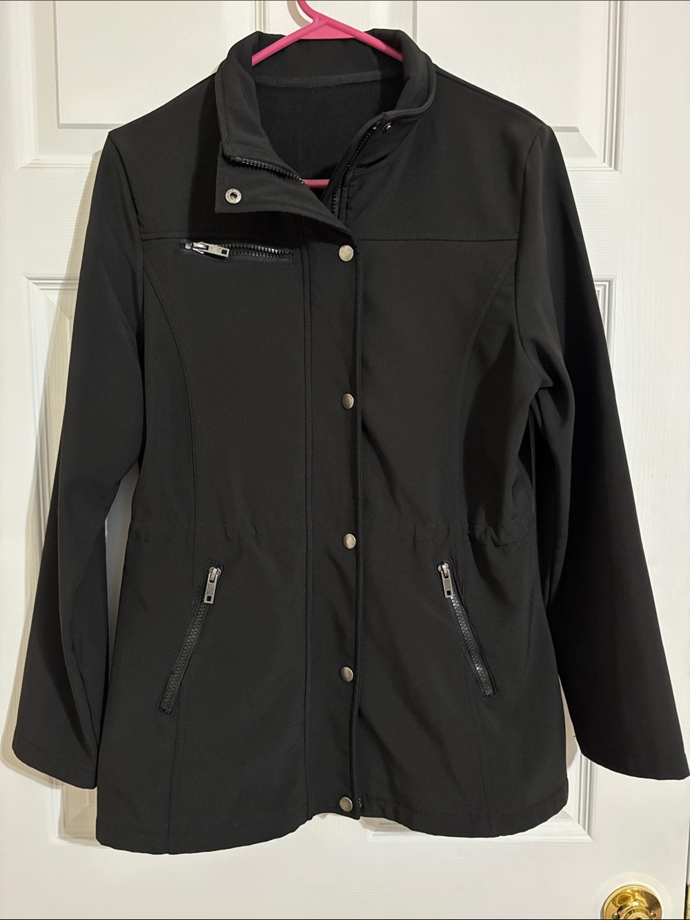 Women’s Black Softshell Jacket - Classic Lightweight Coat